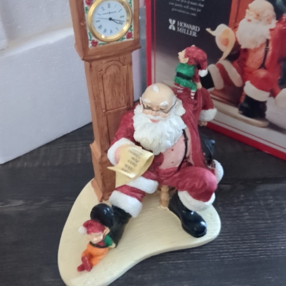 1995 Howard Miller Santa Figurine Clock Limited Edition "Checkin It Twice" - Picture 3 of 3